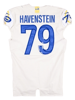 2020-21 Rob Havenstein Game Used Los Angeles Rams Alternate Bone Gray Jersey (Rams COA)